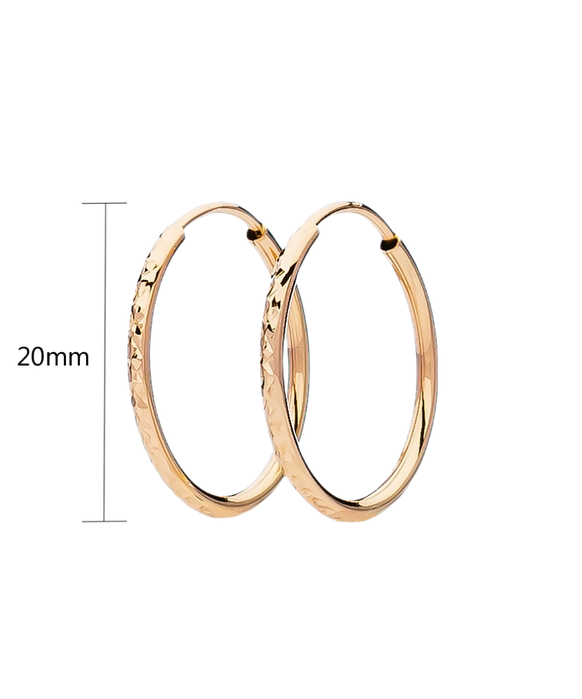 Auksiniai auskarai rinkutės 20mm - Auksiniai auskarai - Goldinga