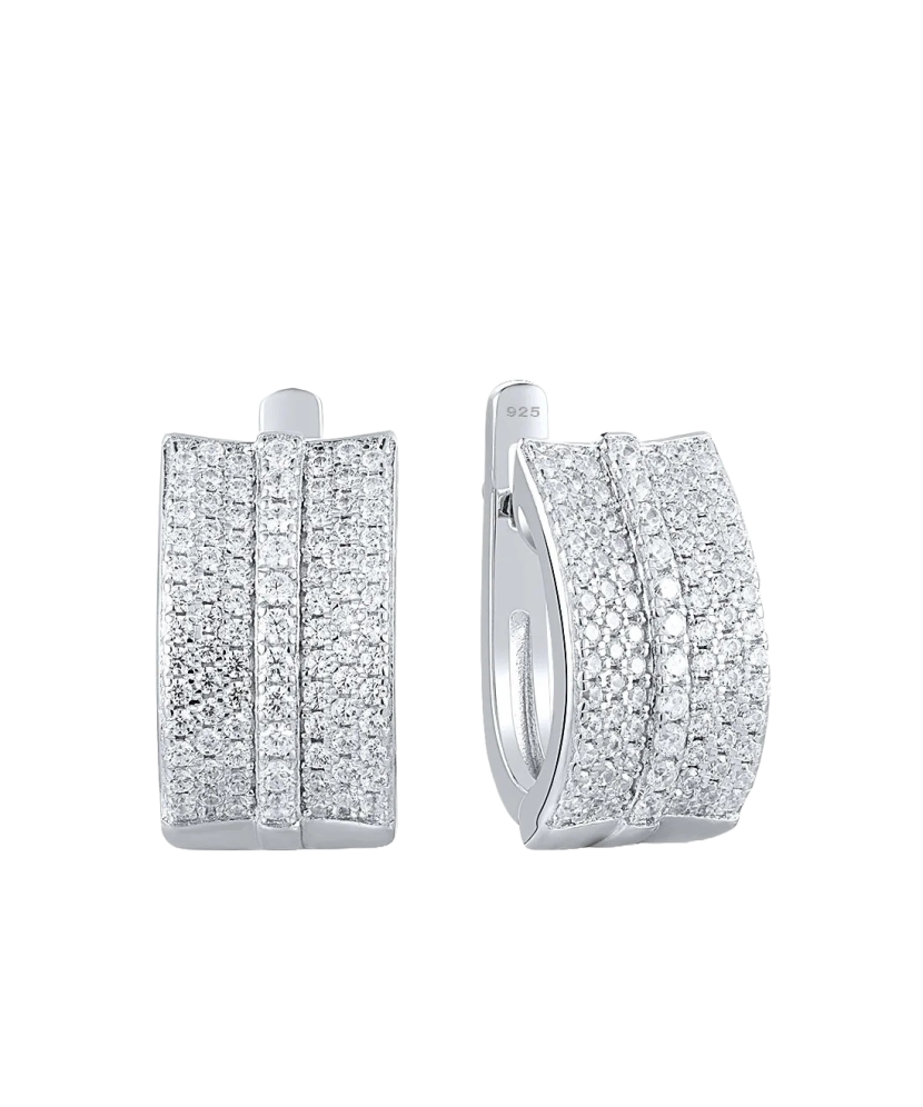 Sidabriniai auskarai su cirkoniais - Sidabriniai auskarai - Goldinga