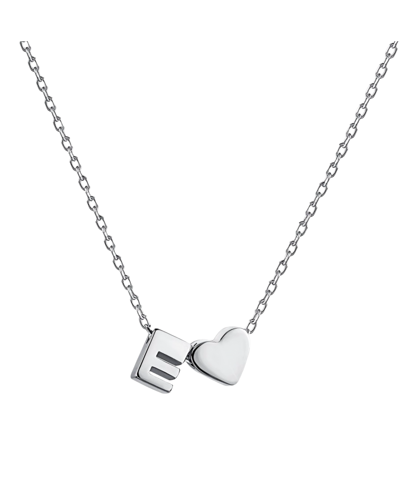 Sidabrinė Grandinėlė Su Pakabuku Raidė E - Sidabrinės grandinėlės su pakabukais - Goldinga