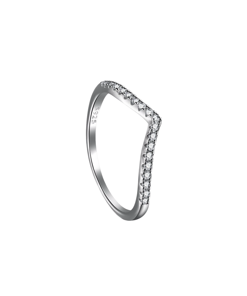 Sidabrinis žiedas su cirkoniais - Sidabriniai žiedai - Goldinga