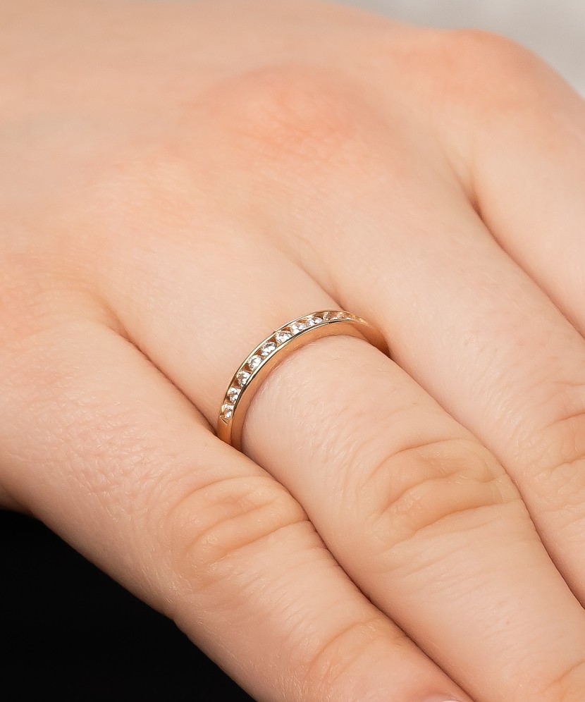 Auksinis žiedas su cirkoniais - Perkamiausi - Goldinga