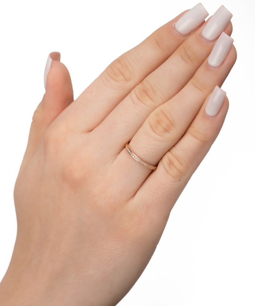 Auksinis žiedas su cirkoniais - Auksiniai žiedai - Goldinga