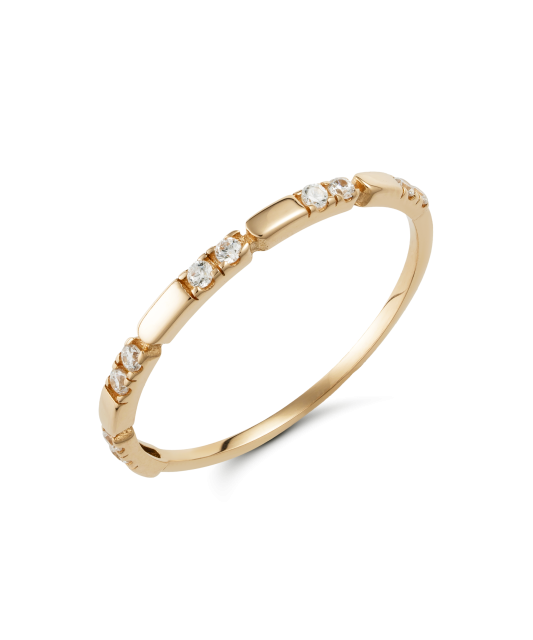 Auksinis žiedas su cirkoniais - Auksiniai žiedai - Goldinga