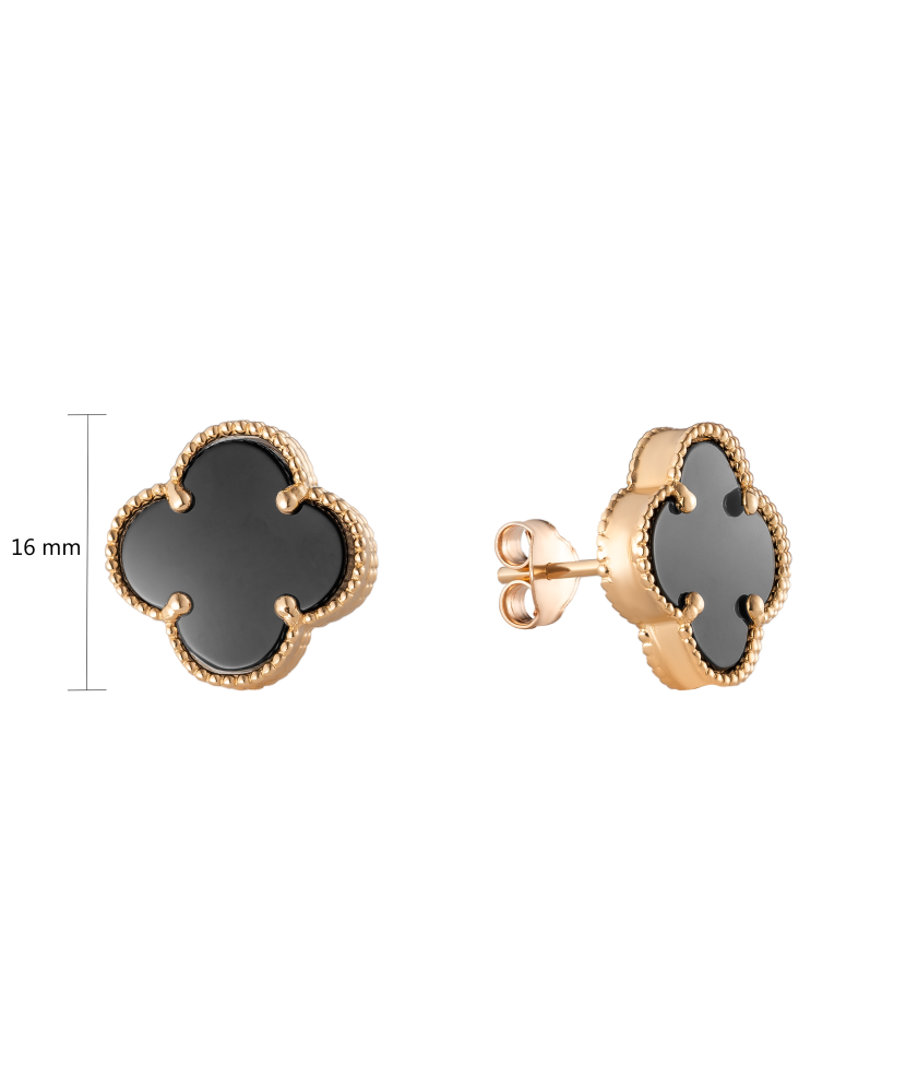 Auksiniai auskarai su emale 16mm - Auksiniai auskarai - Goldinga