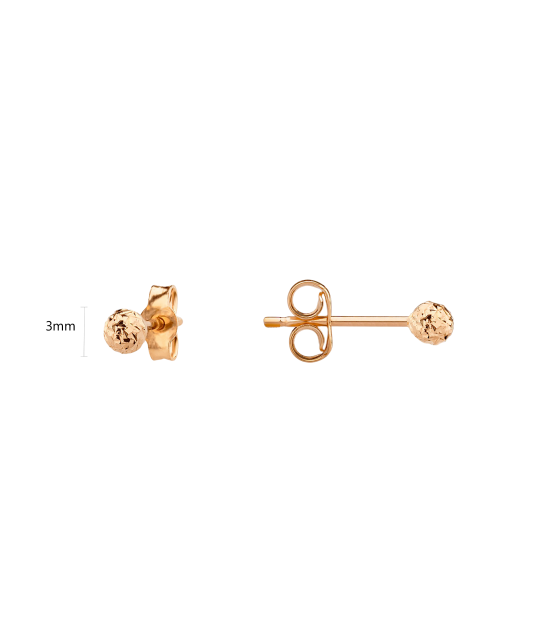Auksiniai Graviruoti Auskarai "Burbuliukai" 3mm - Auksiniai auskarai - Goldinga