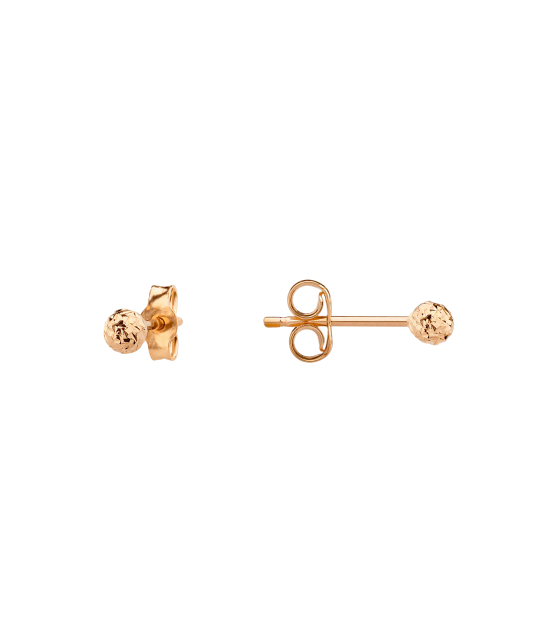Auksiniai Graviruoti Auskarai "Burbuliukai" 3mm - Auksiniai auskarai - Goldinga