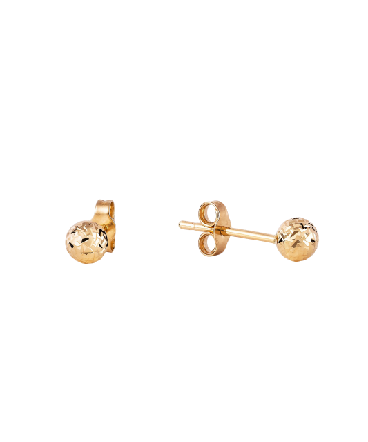 Auksiniai Graviruoti Auskarai "Burbuliukai" 3mm - Auksiniai auskarai - Goldinga