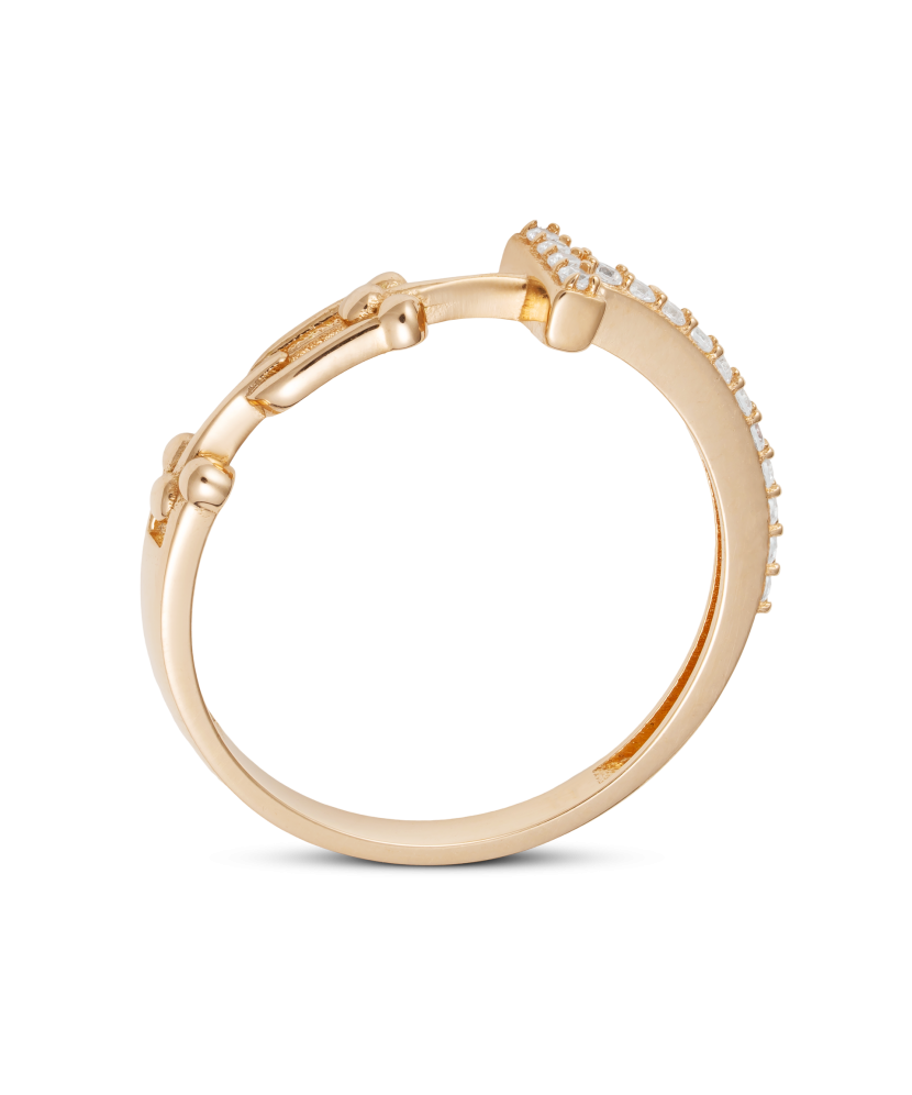 Auksinis žiedas su cirkoniais - Auksiniai žiedai - Goldinga