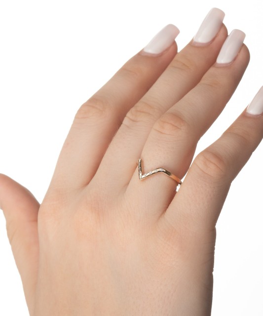 Auksinis žiedas su cirkoniais - Auksiniai žiedai - Goldinga