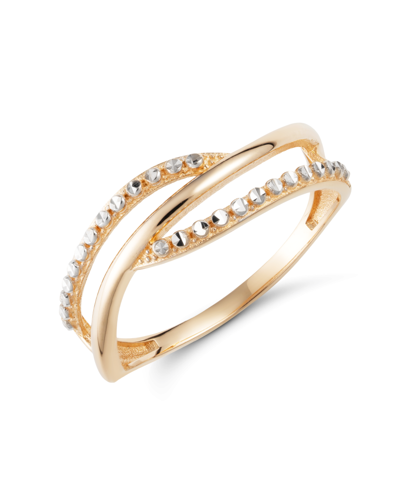 Auksinis žiedas su cirkoniais - Auksiniai žiedai - Goldinga