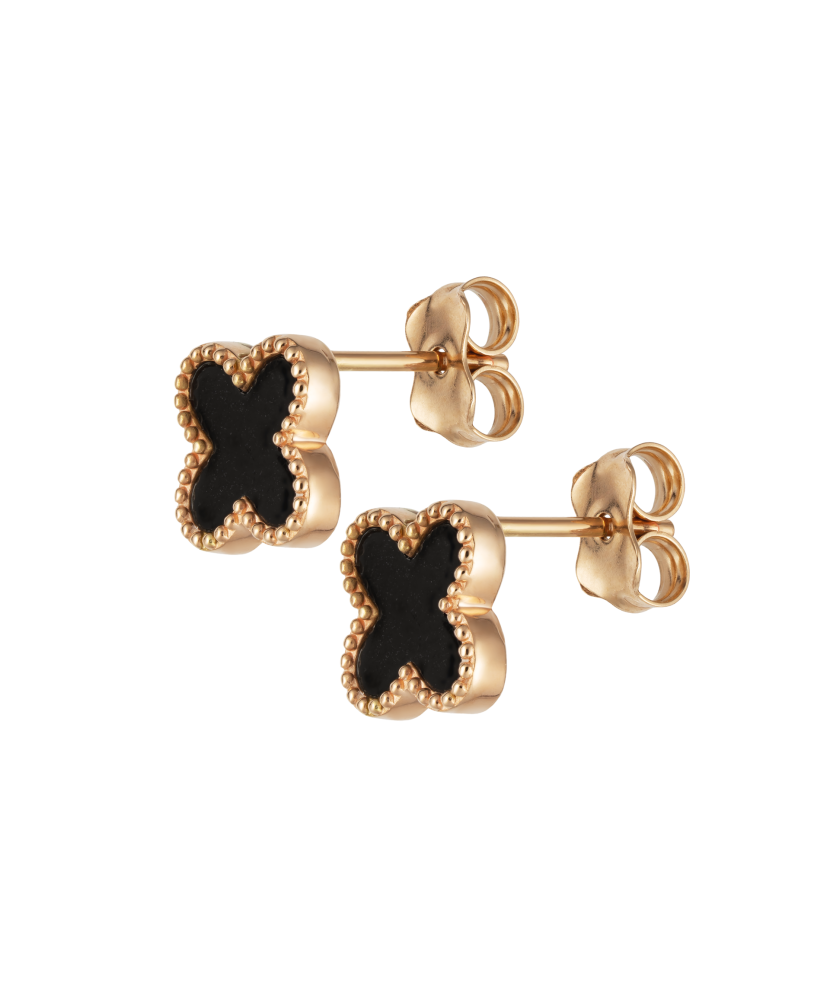 Auksiniai auskarai su oniksu - Auksiniai auskarai - Goldinga