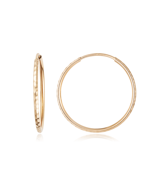 Auksiniai auskarai graviruotos rinkutės 30mm - Auksiniai auskarai - Goldinga
