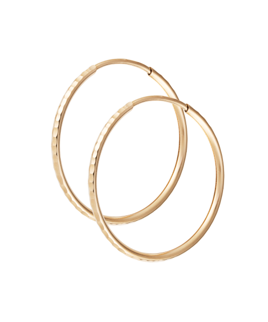 Auksiniai auskarai graviruotos rinkutės 30mm - Auksiniai auskarai - Goldinga