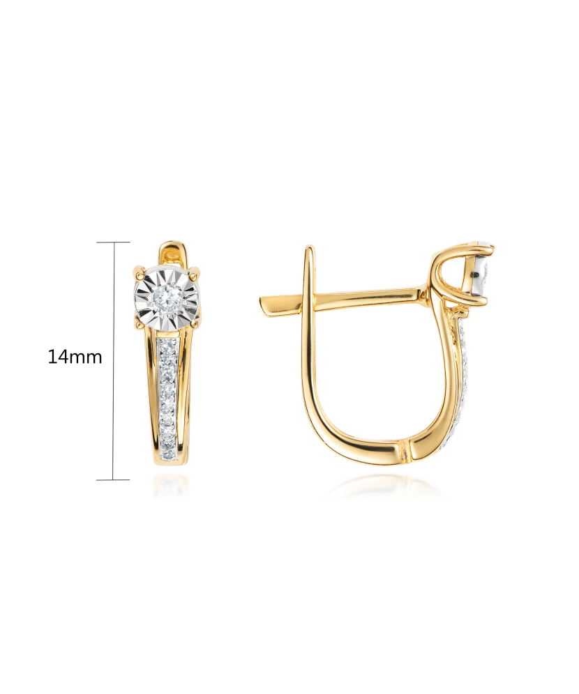 Geltono aukso auskarai su deimantais  - Goldinga