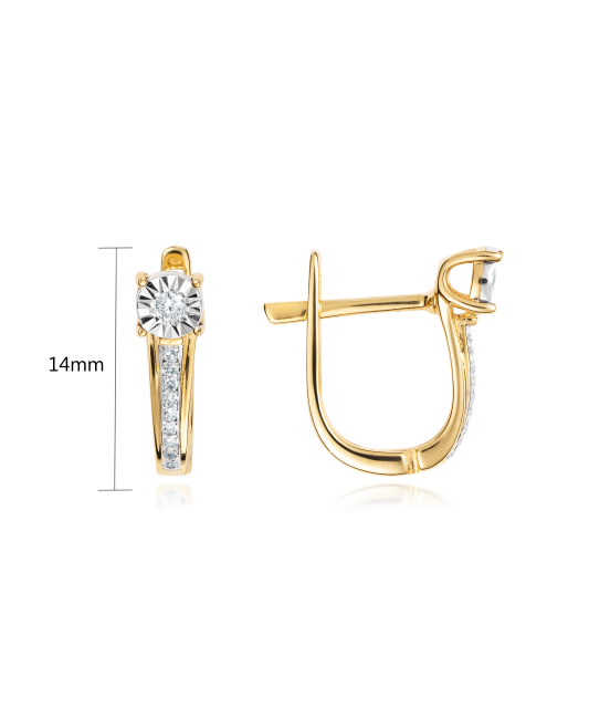 Geltono aukso auskarai su deimantais  - Goldinga