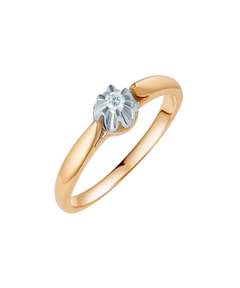 Auksinis žiedas briliantu 0,055ct  - Goldinga