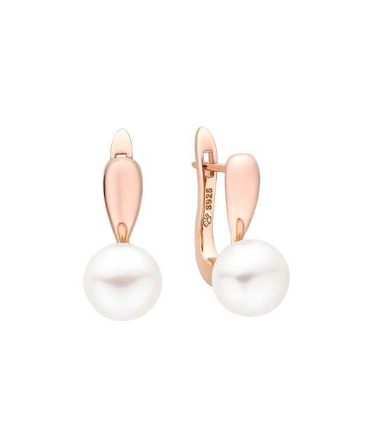 Paauksuoti Sidabriniai auskarai su perlais - Auskarai su perlais - Goldinga