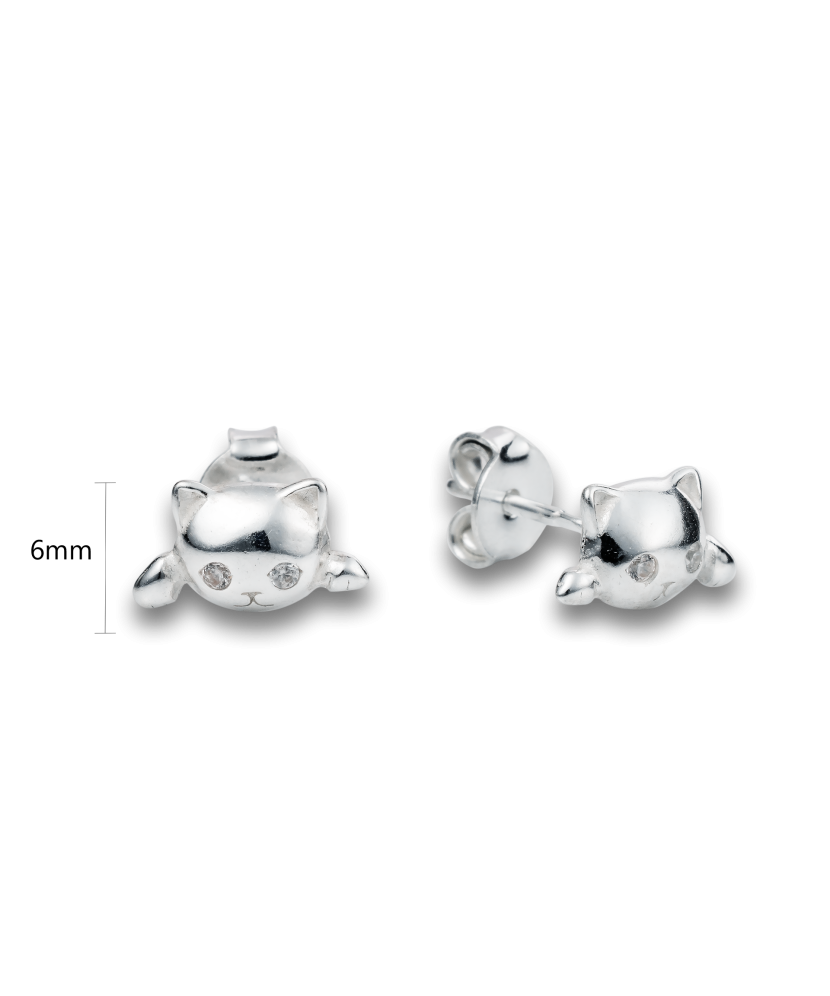 Sidabriniai auskarai su cirkoniu "Katinas"  - Goldinga