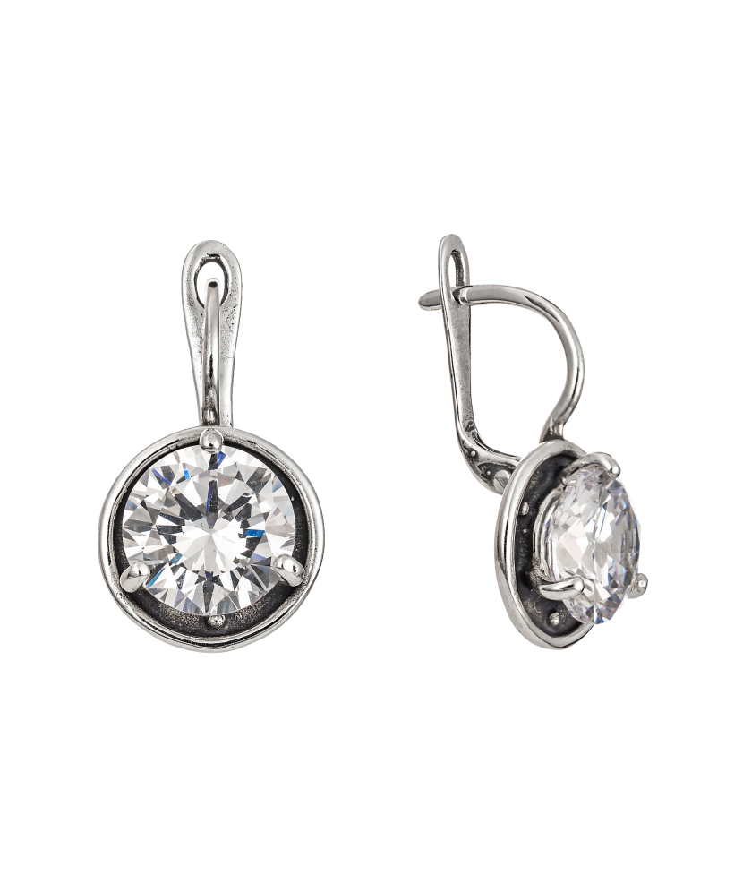 Sidabriniai auskarai su kristalais - Sidabriniai auskarai - Goldinga