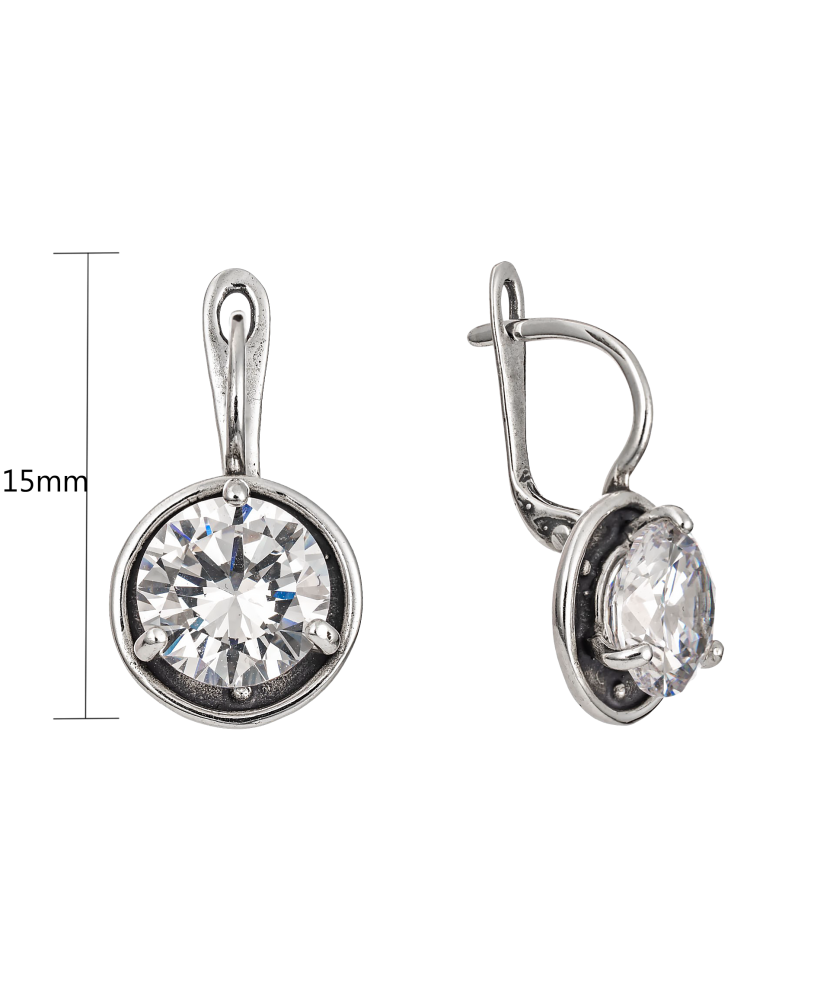 Sidabriniai auskarai su kristalais - Sidabriniai auskarai - Goldinga