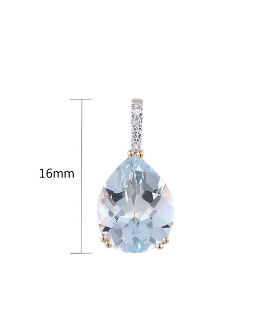 Auksinis pakabukas su deimantais ir topazu - Pakabukai su brangakmeniais - Goldinga