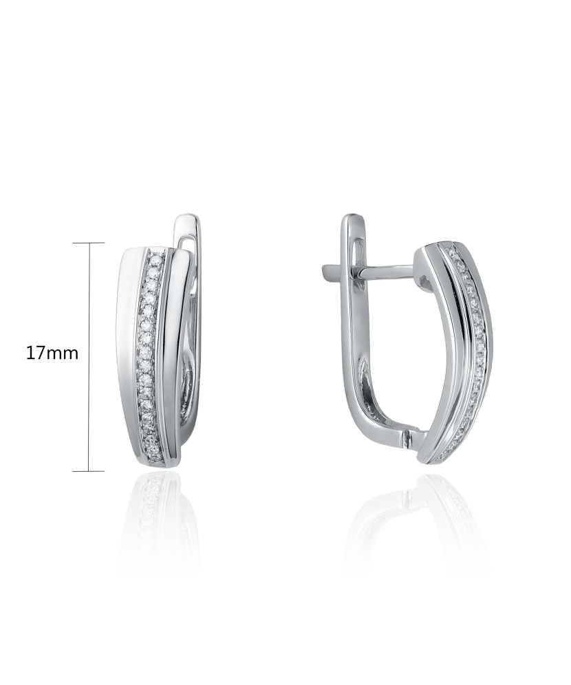 Balto aukso auskarai su deimantais  - Goldinga