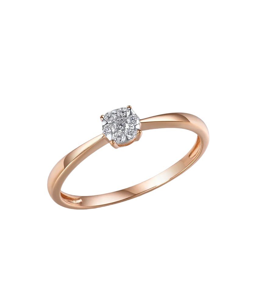 Auksinis žiedas su deimantais - Auksiniai Žiedai su brangakmeniais - Goldinga