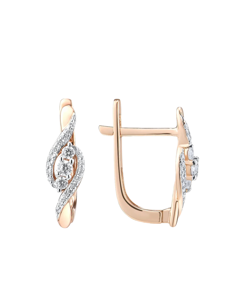 Auksiniai auskarai su deimantais - Auksiniai Auskarai su brangakmeniais - Goldinga