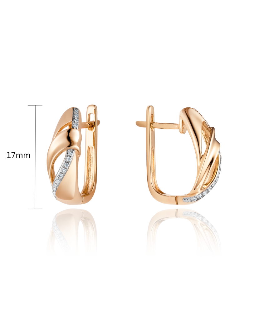 Auksiniai auskarai su deimantais  - Goldinga