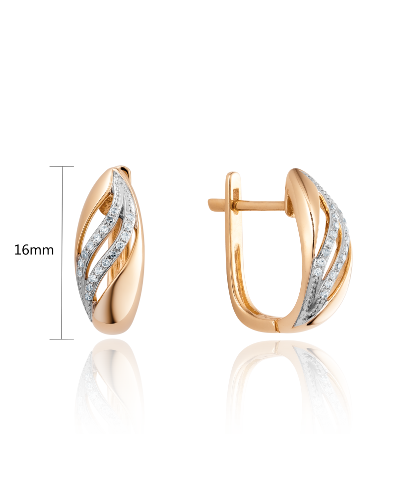 Auksiniai auskarai su deimantais  - Goldinga