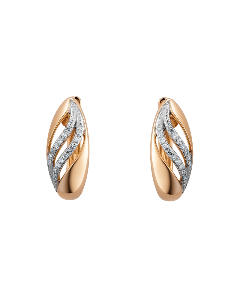 Auksiniai auskarai su deimantais  - Goldinga