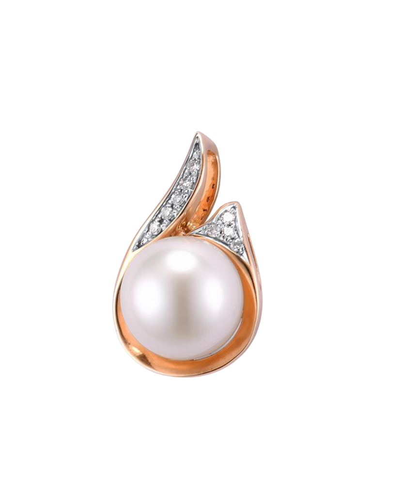 Auksinis pakabukas su deimantais ir perlu  - Goldinga