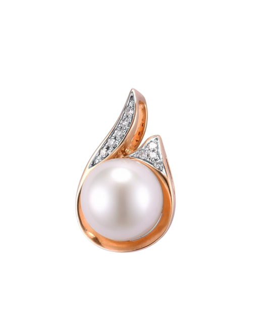 Auksinis pakabukas su deimantais ir perlu  - Goldinga