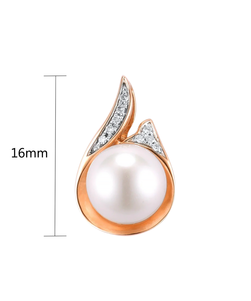 Auksinis pakabukas su deimantais ir perlu  - Goldinga