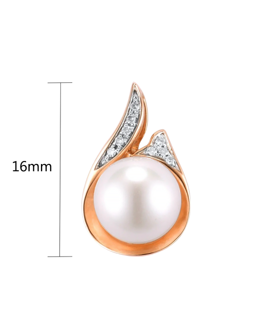 Auksinis pakabukas su deimantais ir perlu  - Goldinga