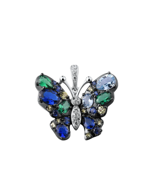 Sidabrinis pakabukas su cirkoniais "Drugelis" - Sidabriniai pakabukai - Goldinga