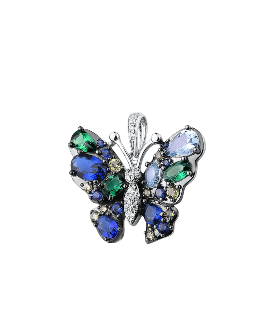 Sidabrinis pakabukas su cirkoniais "Drugelis" - Sidabriniai pakabukai - Goldinga