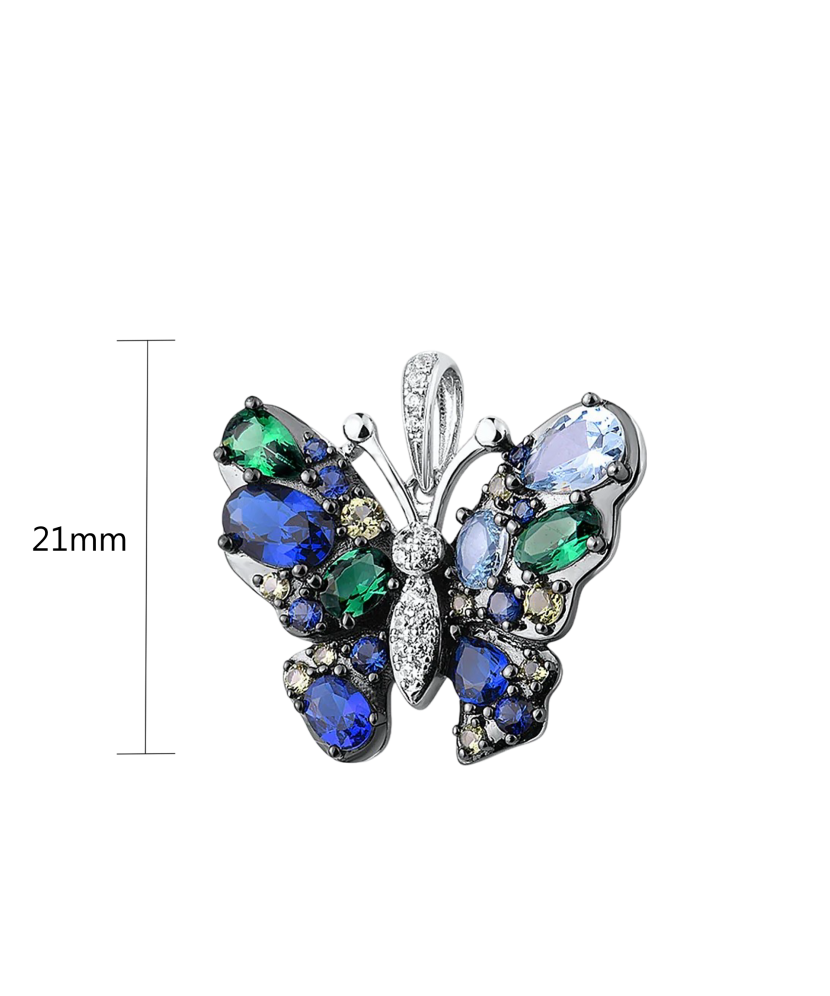 Sidabrinis pakabukas su cirkoniais "Drugelis" - Sidabriniai pakabukai - Goldinga