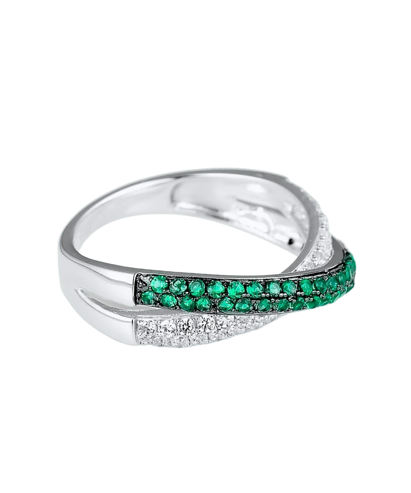 Sidabrinis žiedas su špineliais ir cirkoniais  - Goldinga