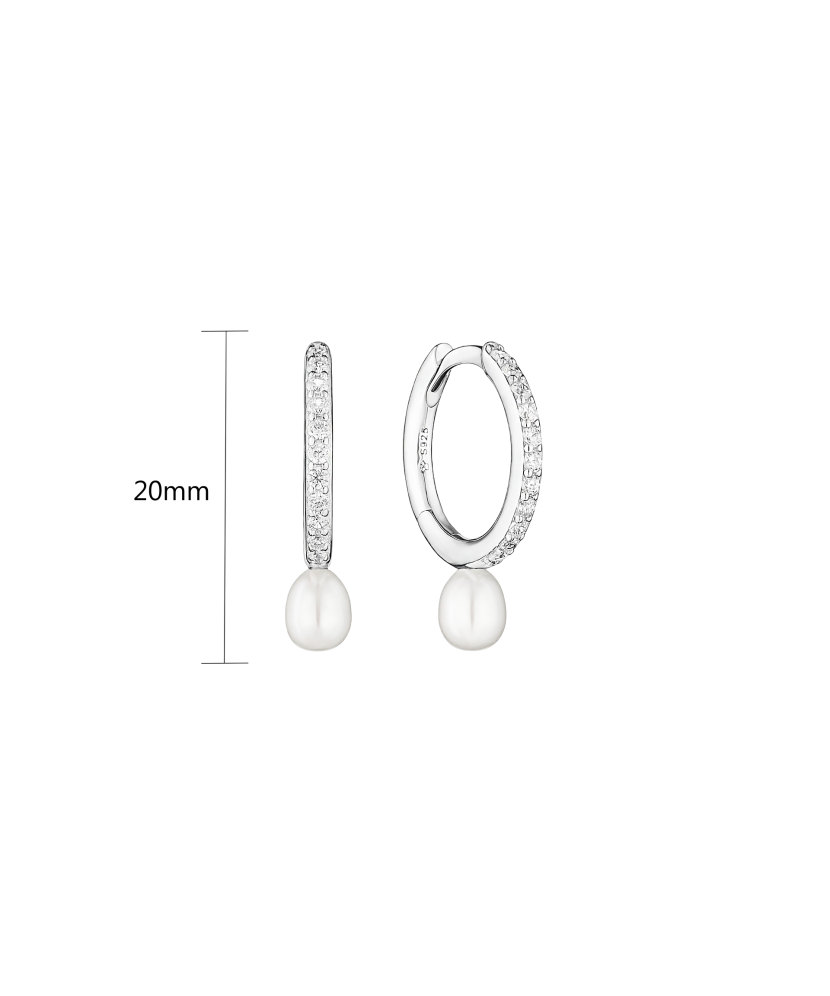 Sidabriniai auskarai su perlais ir cirkoniais  - Goldinga