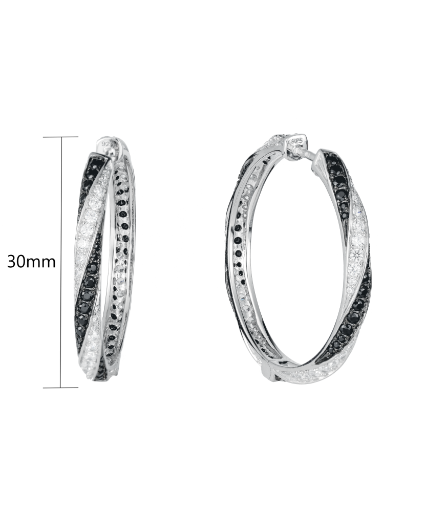 Sidabriniai auskarai su špineliais ir cirkoniais  - Goldinga