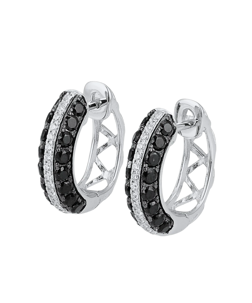 Sidabriniai auskarai su špineliais ir cirkoniais  - Goldinga