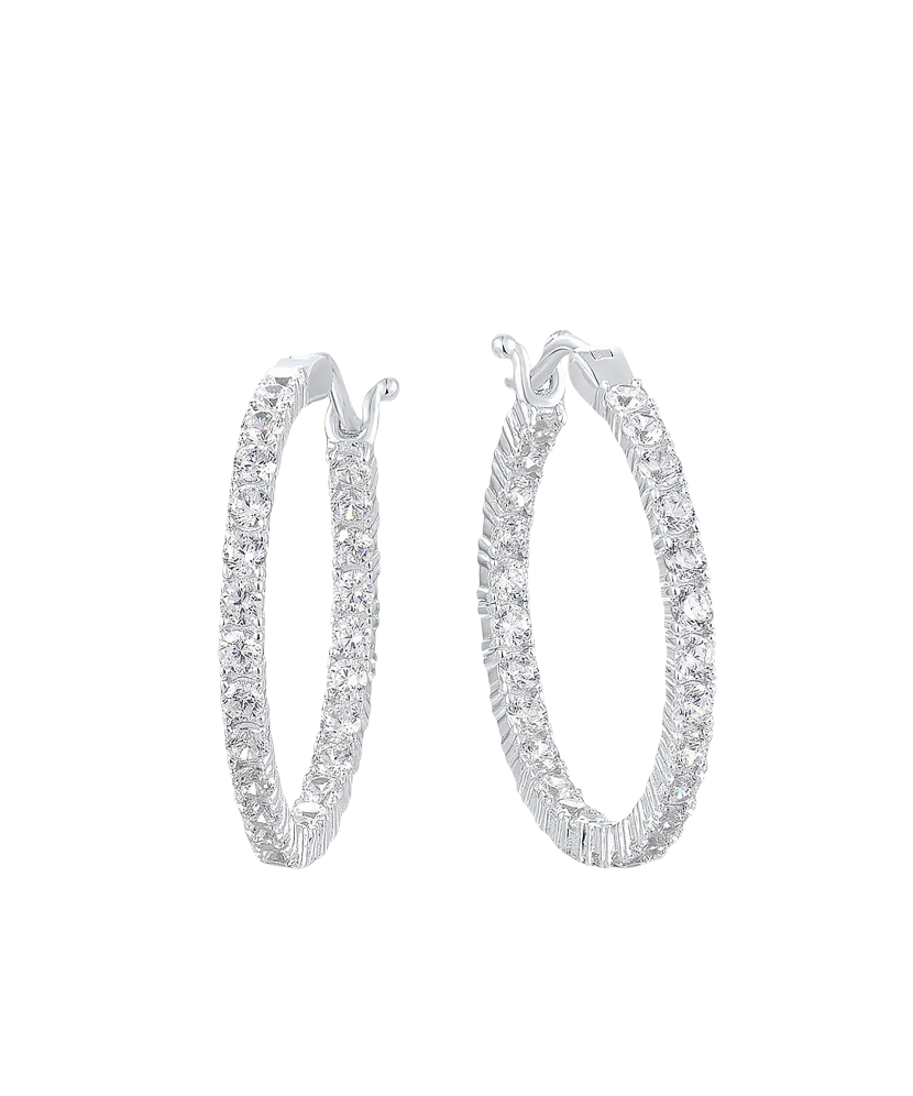 Sidabriniai auskarai su cirkoniais 25mm  - Goldinga