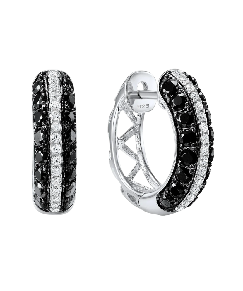 Sidabriniai auskarai su špineliais ir cirkoniais  - Goldinga