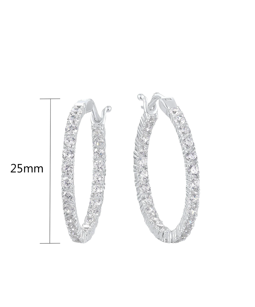 Sidabriniai auskarai su cirkoniais 25mm  - Goldinga