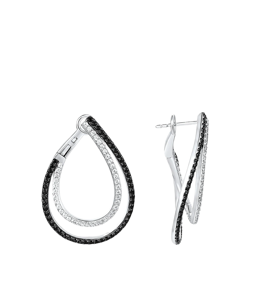 Sidabriniai auskarai su špineliais ir cirkoniais  - Goldinga