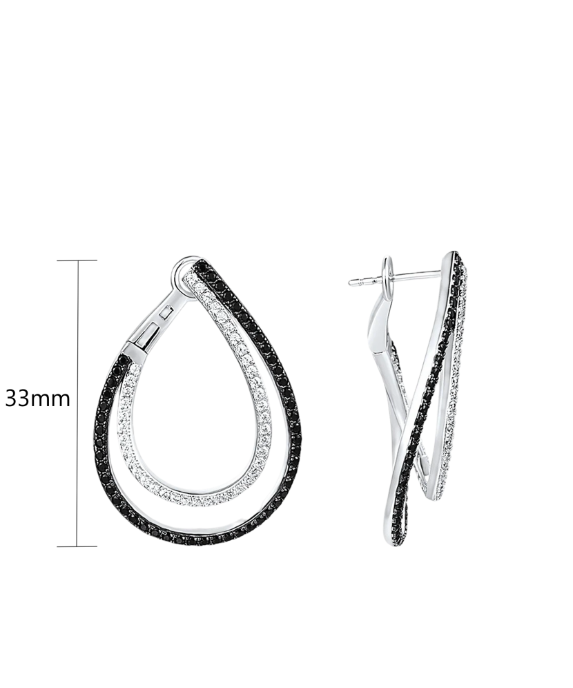 Sidabriniai auskarai su špineliais ir cirkoniais  - Goldinga