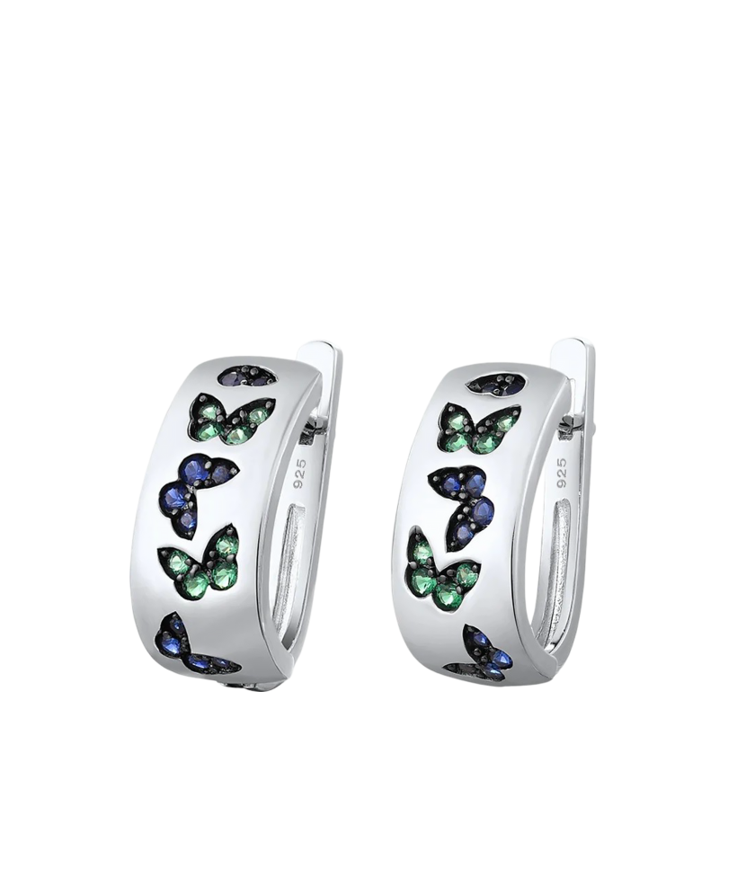 Sidabriniai auskarai su Špineliais Ir Nano Safyrais  - Goldinga