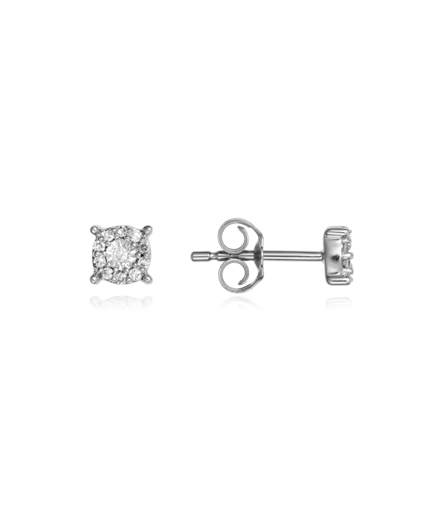 Balto aukso auskarai su deimantais