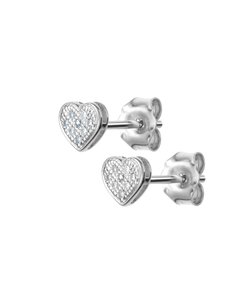 Balto aukso auskarai su deimantais